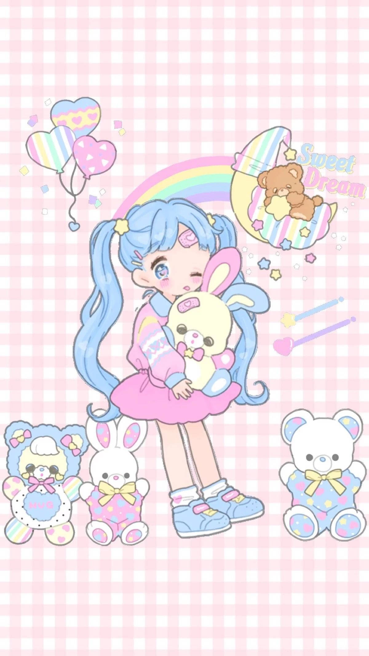 Chica Anime Arcoíris Fondos de pantalla