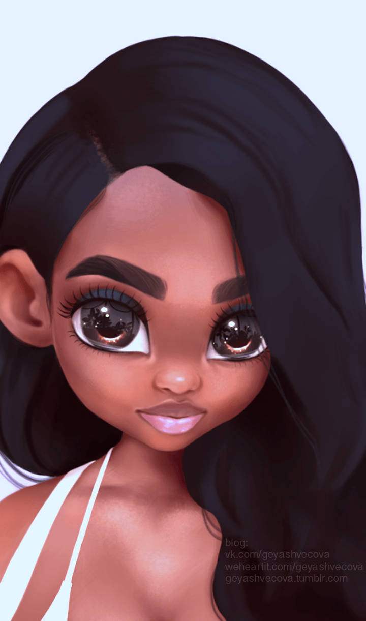 Chica Anime Baddie de Cabello Negro Fondos de pantalla