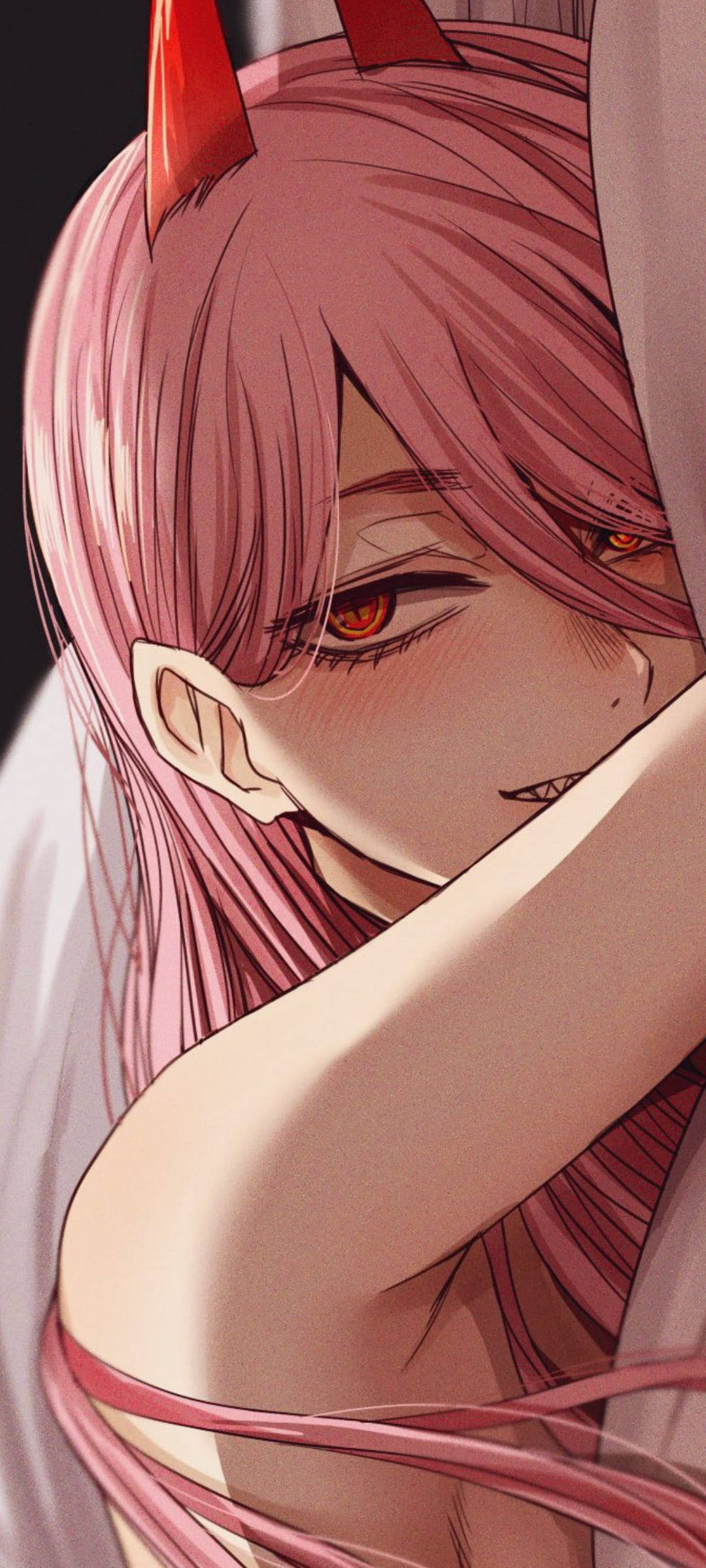 Chica Anime Baddie Rosa con Cuernos Fondos de pantalla