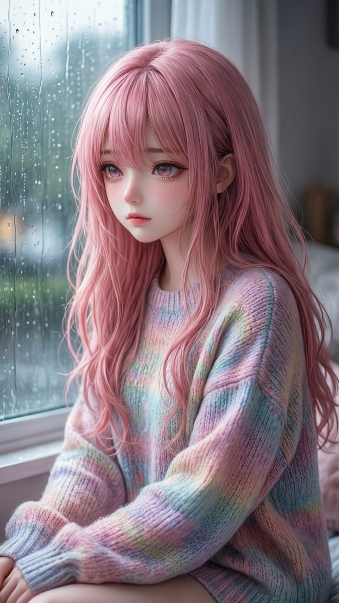 Chica Anime Bajo la Lluvia Fondos de pantalla