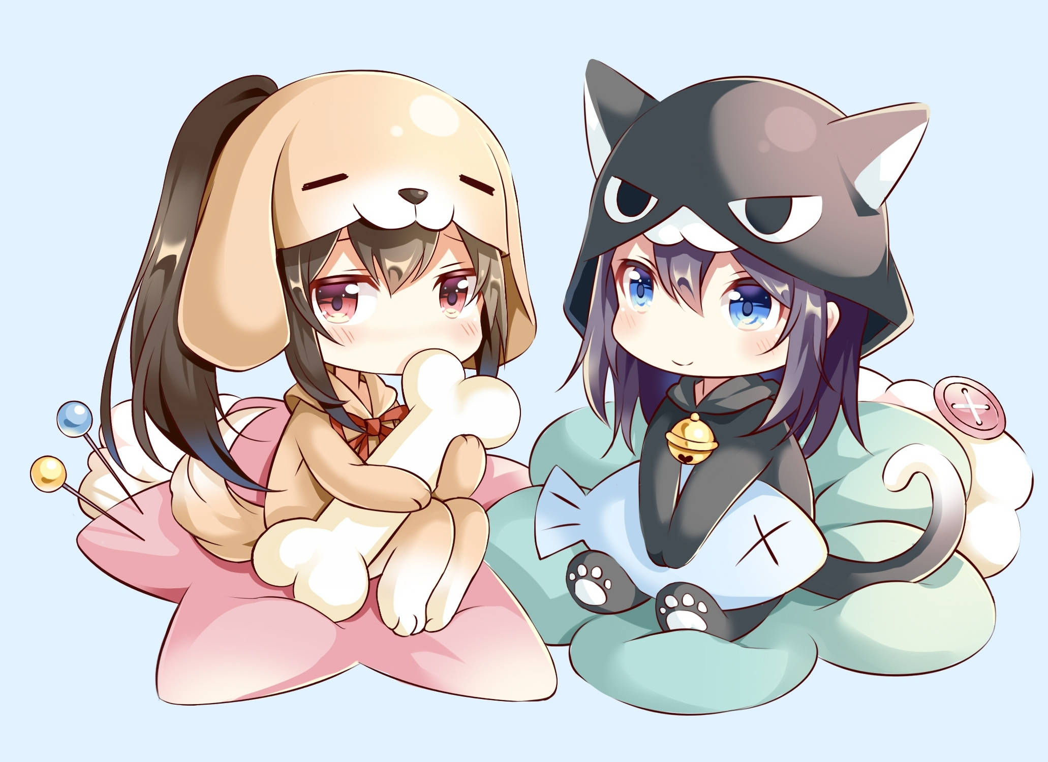 Chica Anime Chibi con Sudadera Fondos de pantalla