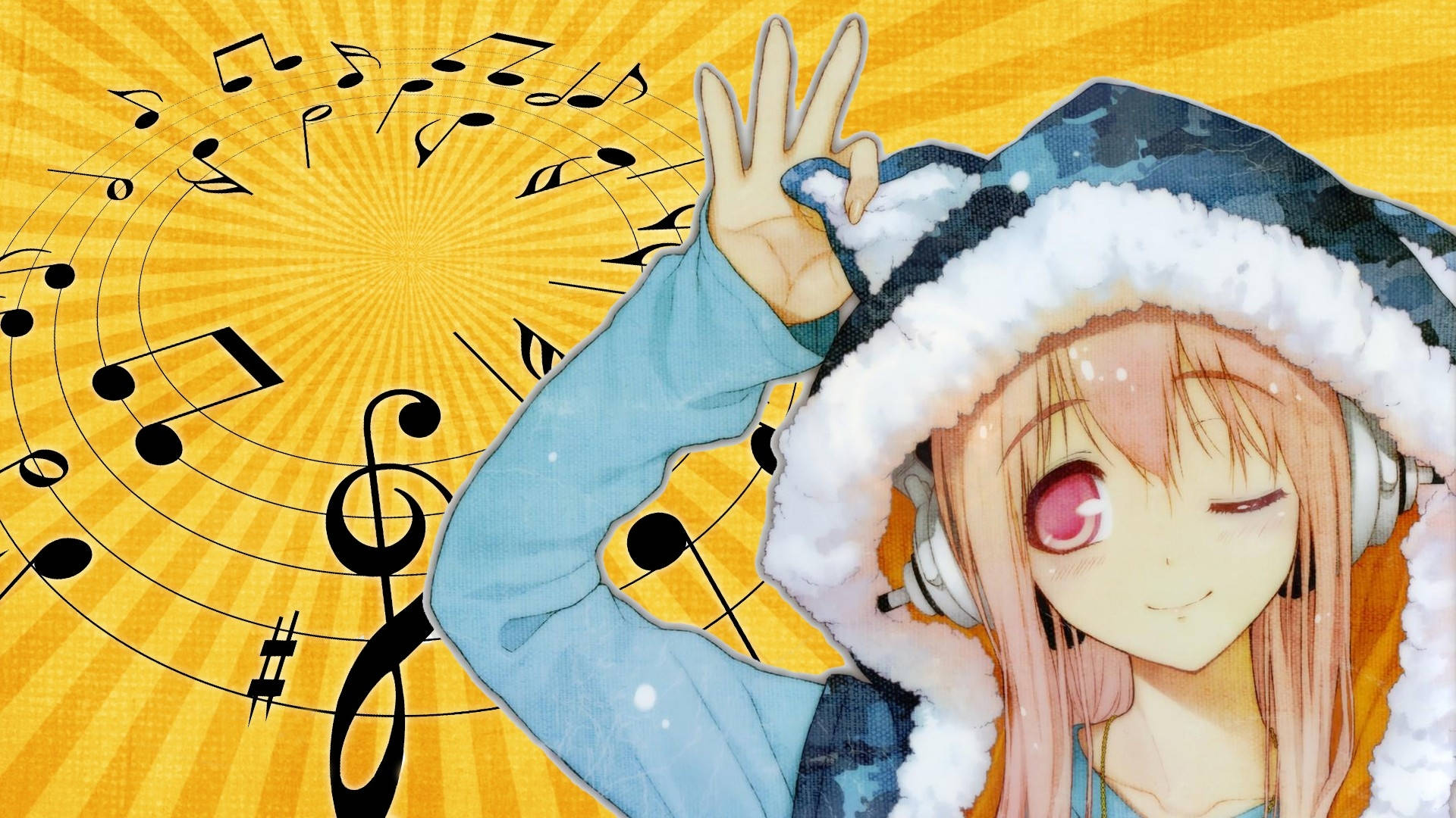 Chica Anime con Sudadera Super Sonico Fondos de pantalla