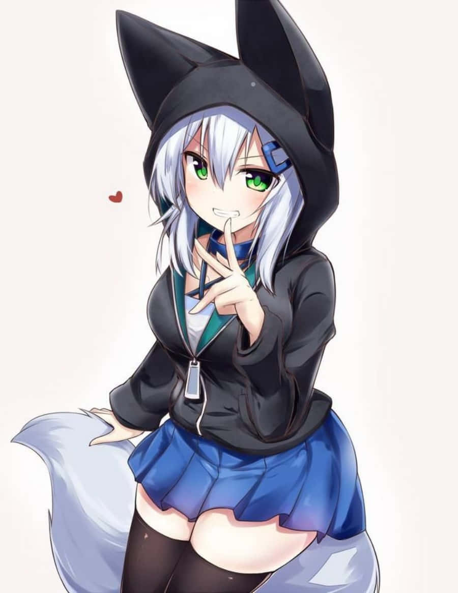 Chica anime con una sudadera cómoda para mayor calidez Fondos de pantalla