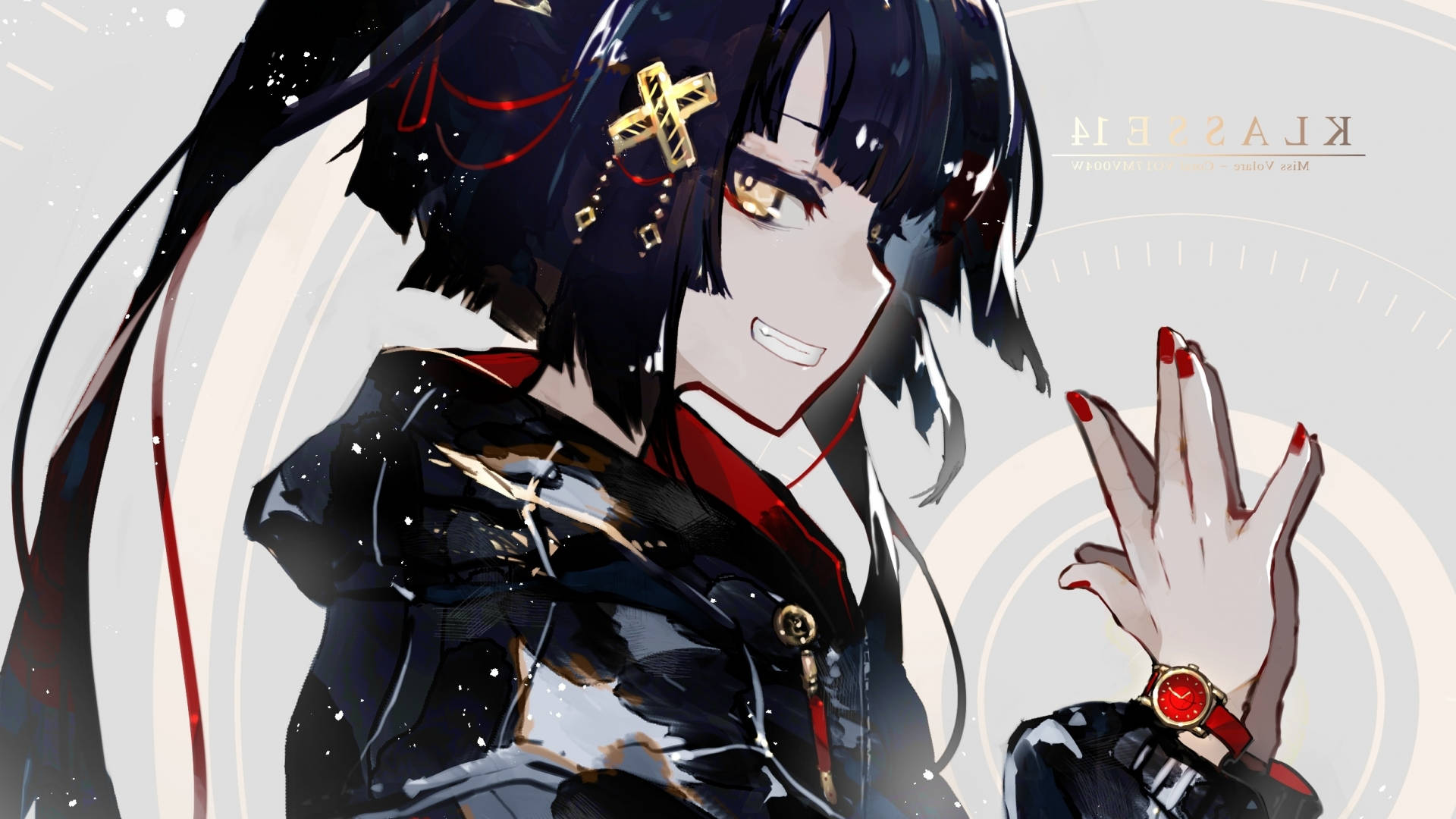 Chica Anime con Sudadera Negra Fondos de pantalla