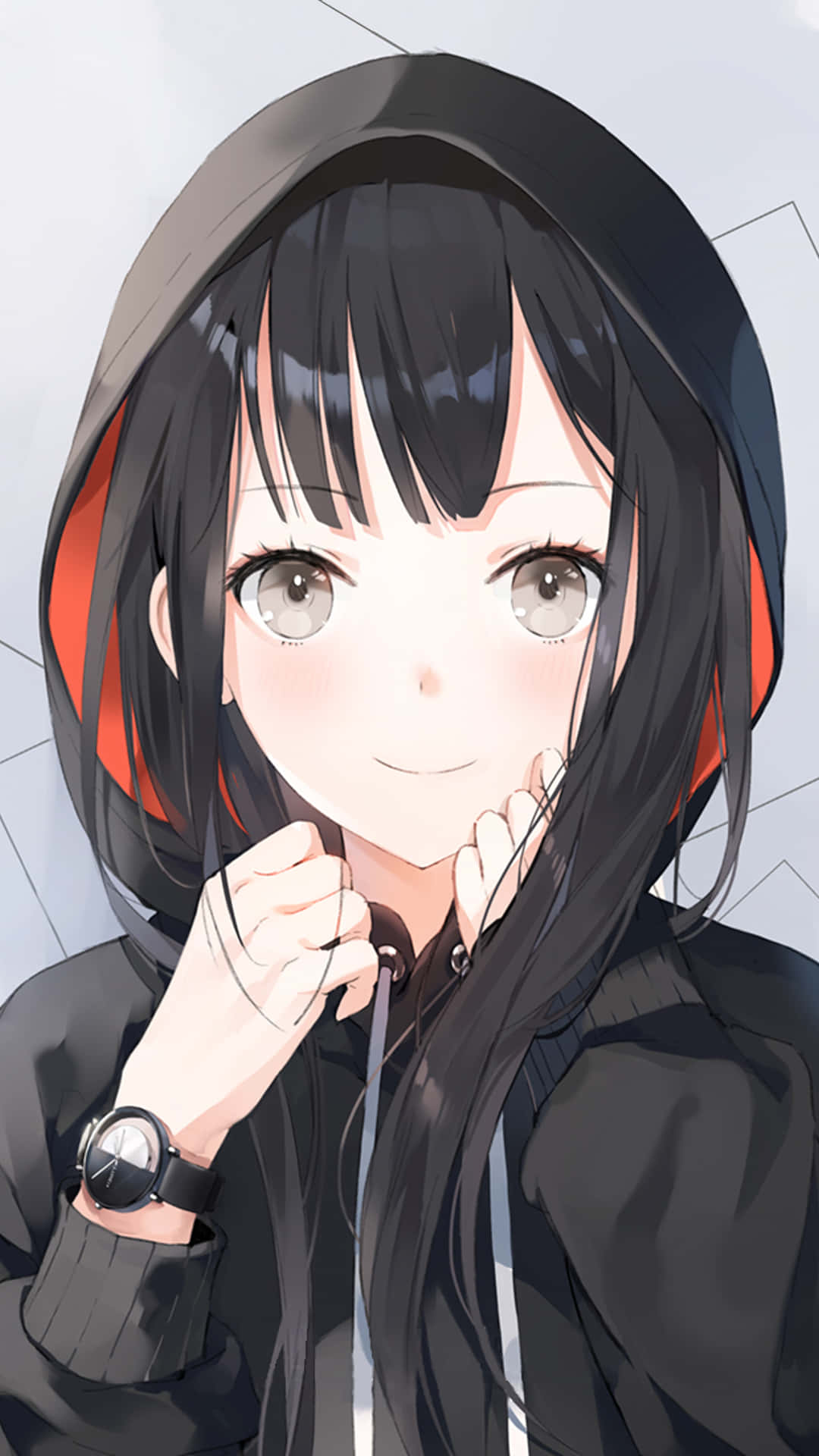 Chica anime con una sudadera con estilo Fondos de pantalla