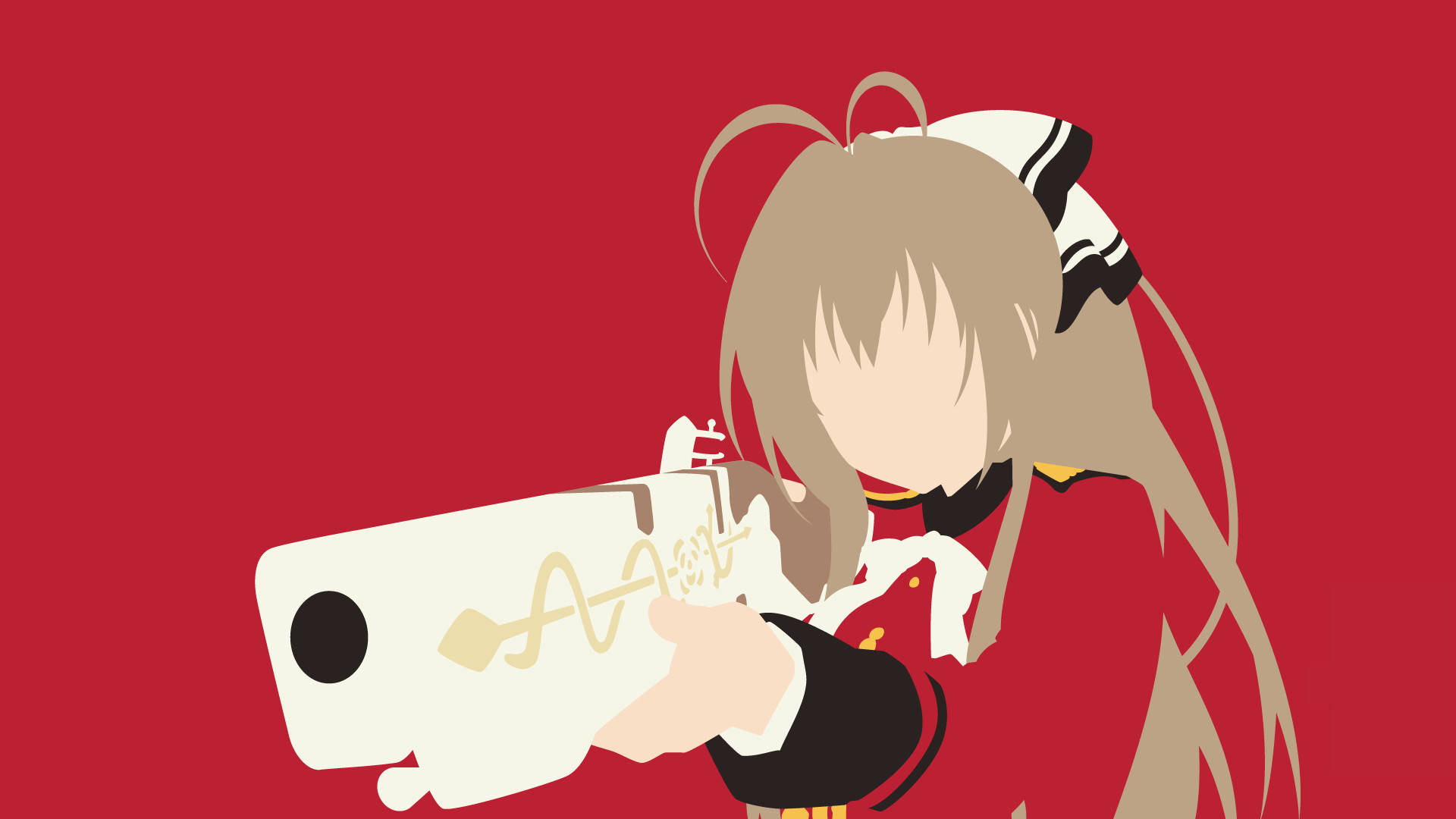 Chica Anime con Pistola Anime Minimalista Fondos de pantalla