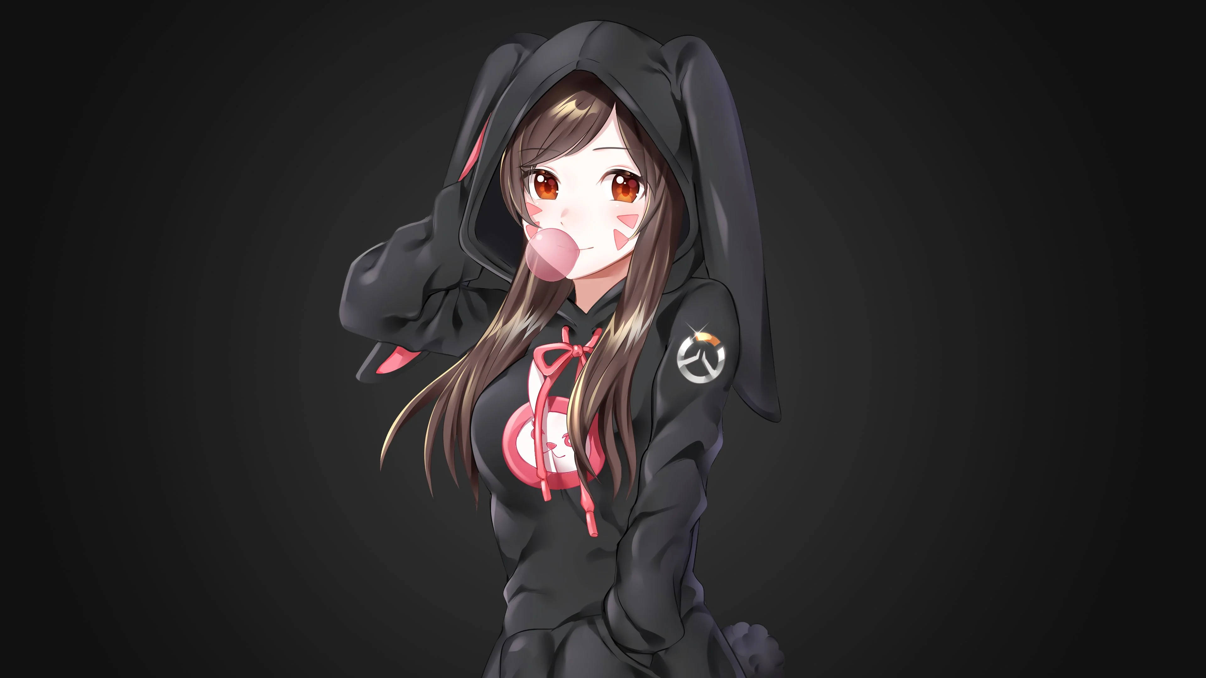 Chica Anime con Sudadera D.Va Fondos de pantalla