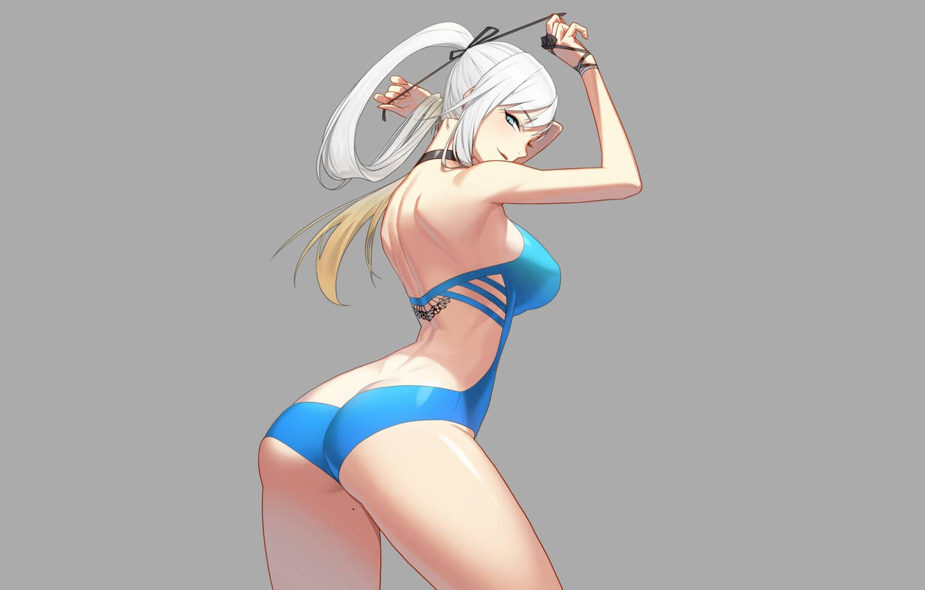 Chica anime con cola de caballo en bikini Fondos de pantalla