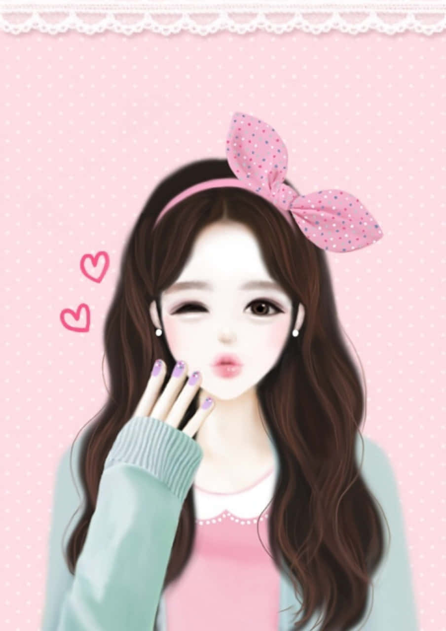 Chica anime coreana en cárdigan verde Fondos de pantalla