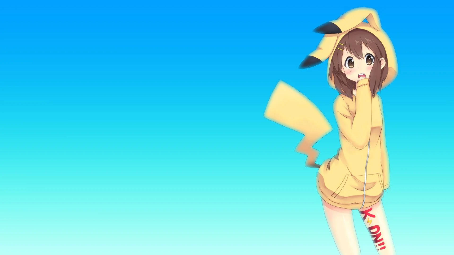 Chica Anime de Pikachu con Sudadera Fondos de pantalla