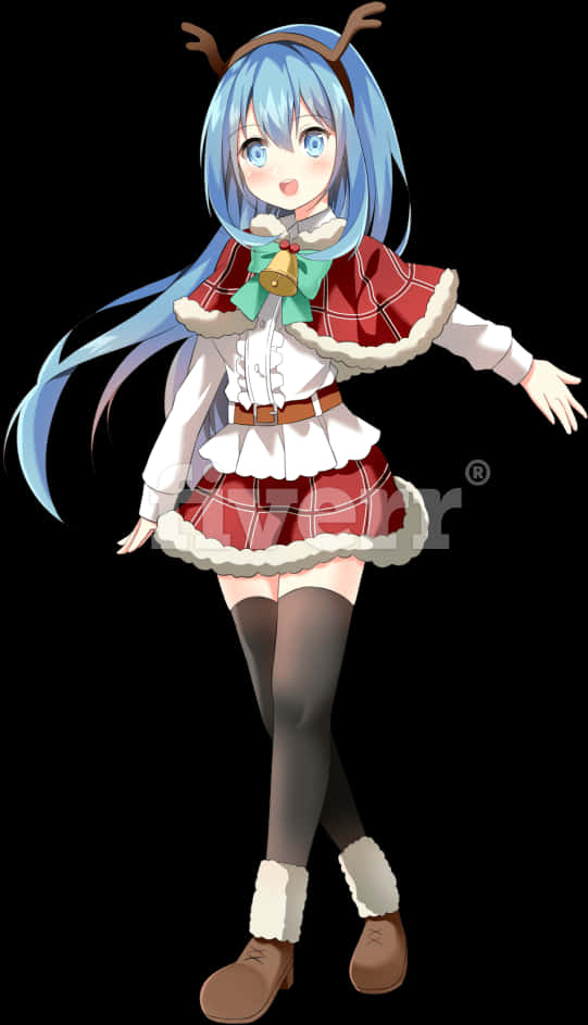 Chica Anime Disfrazada de Reno Fondos de pantalla