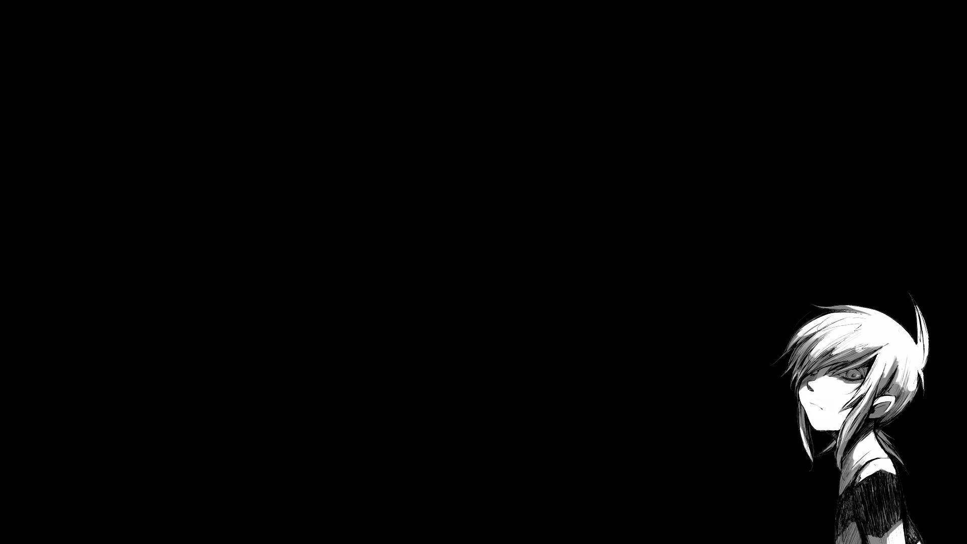 Chica Anime Edge de Negro para Perfil Fondos de pantalla