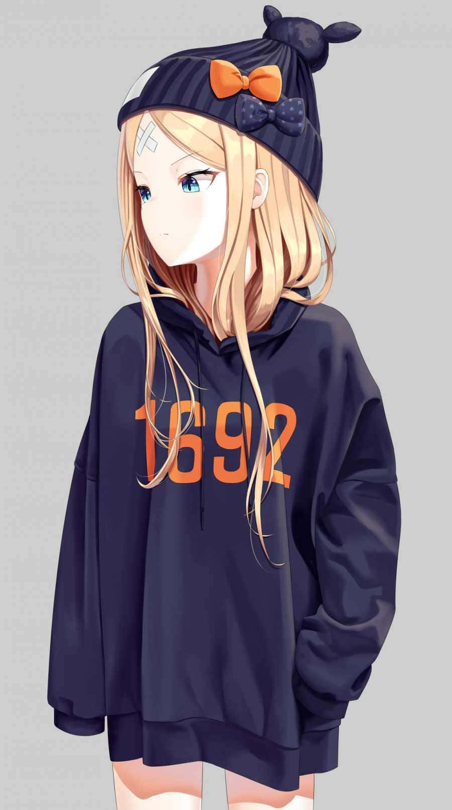 Chica Anime en una Sudadera Cómoda Fondos de pantalla