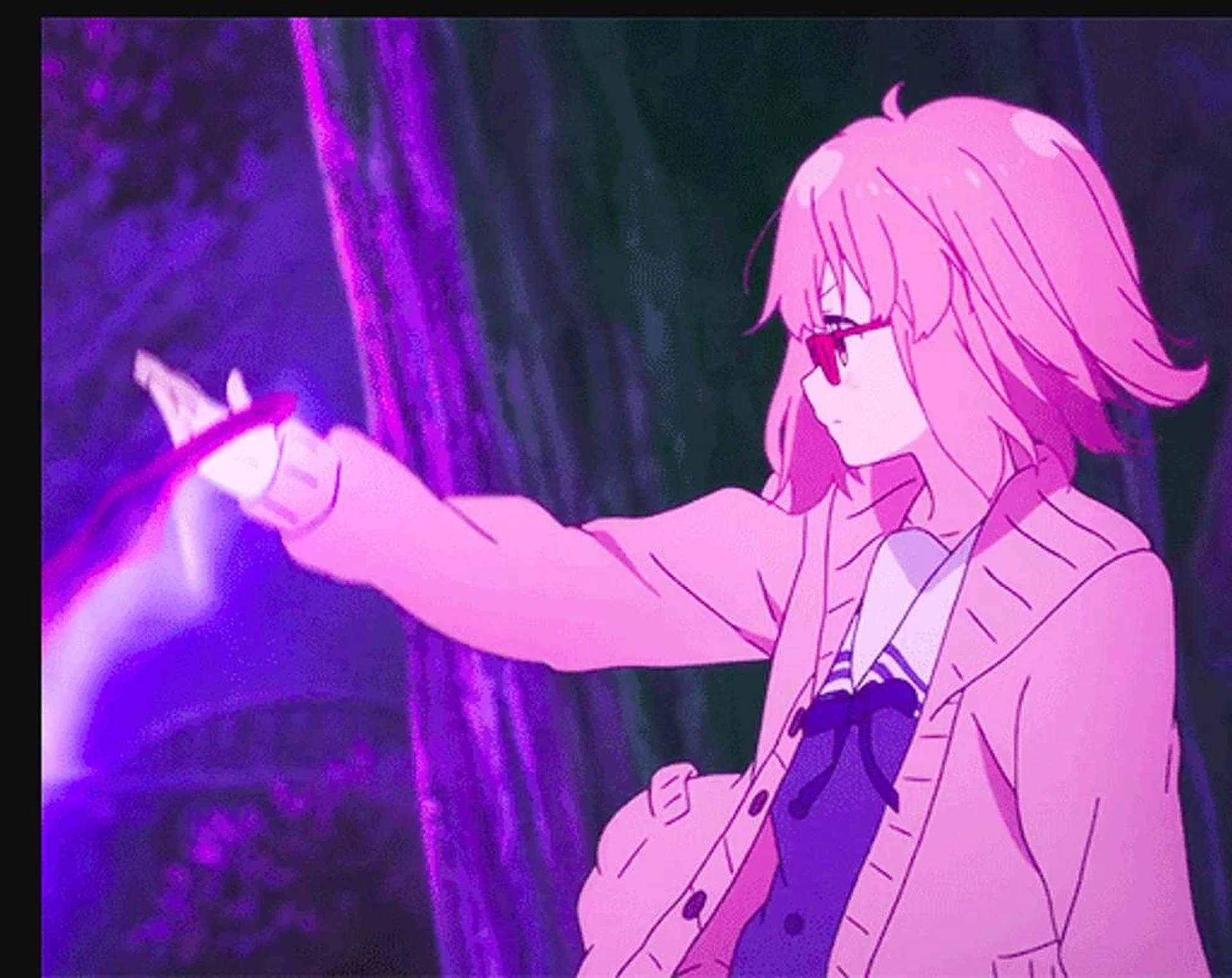 Fondo de pantalla de chica anime estética rosa