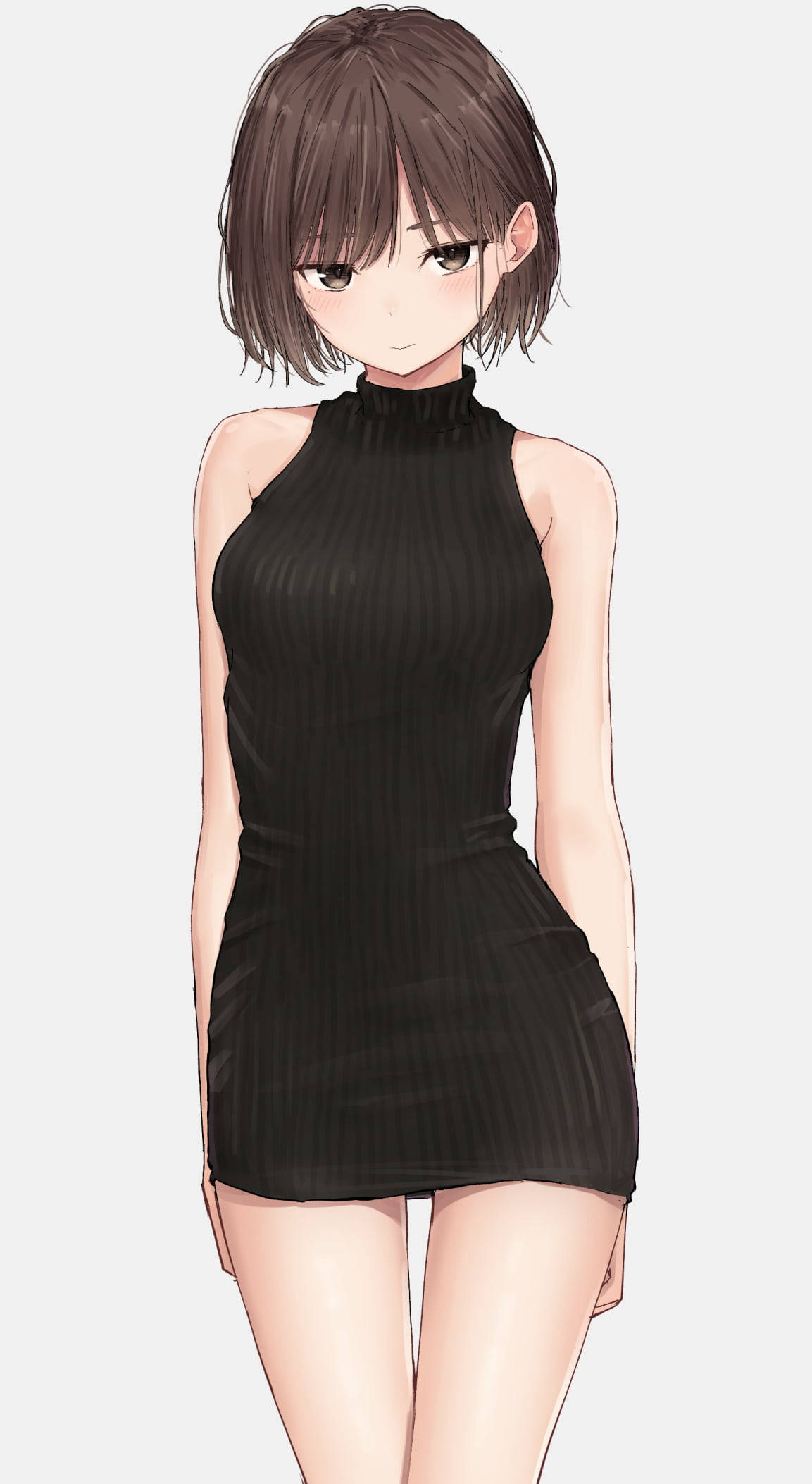 Chica Anime Estética en Negro Sexy Fondos de pantalla