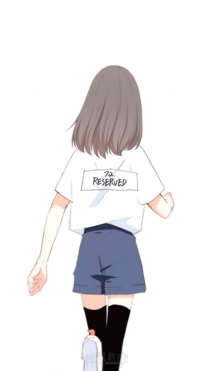 Chica anime estética vista trasera Fondos de pantalla