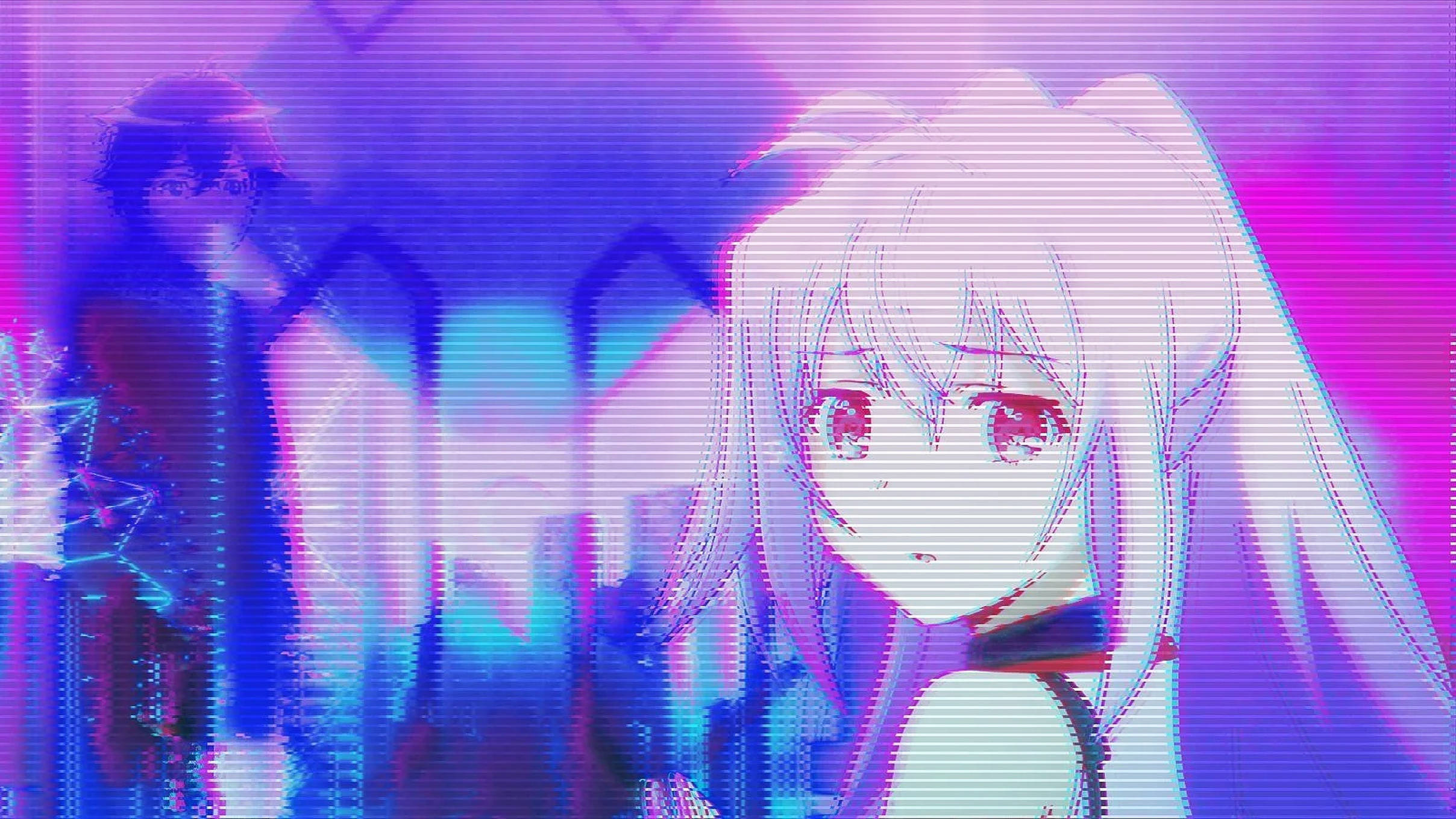 Chica anime estética púrpura Fondos de pantalla