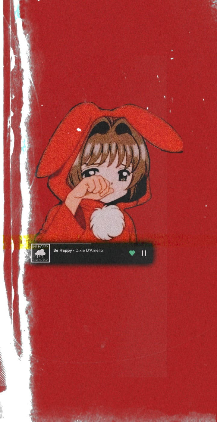 Chica anime estética triste en rojo Fondos de pantalla