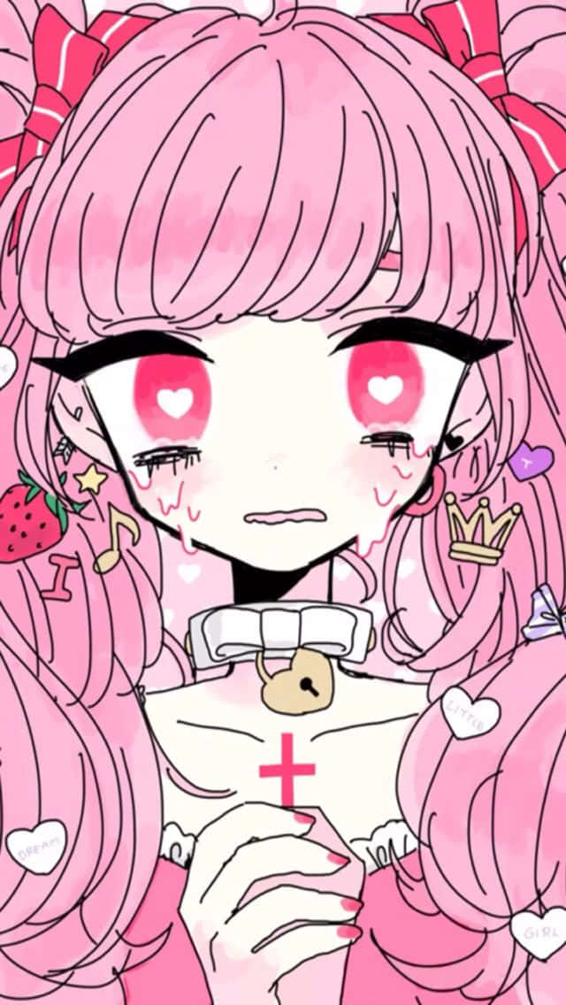 Chica anime gótica pastel linda rezando Fondos de pantalla