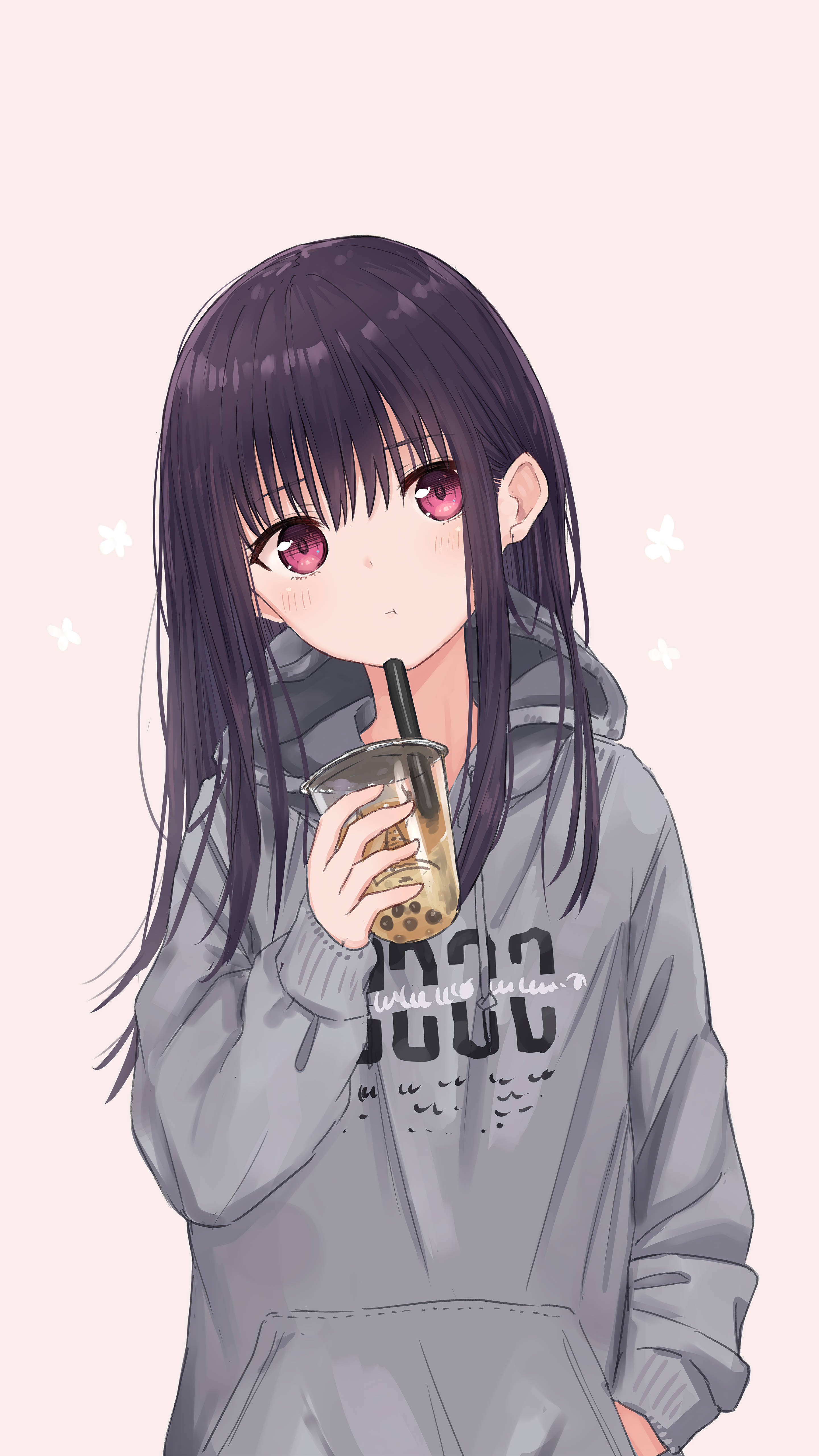 Chica anime linda PFP Kazumi con té de leche Fondos de pantalla