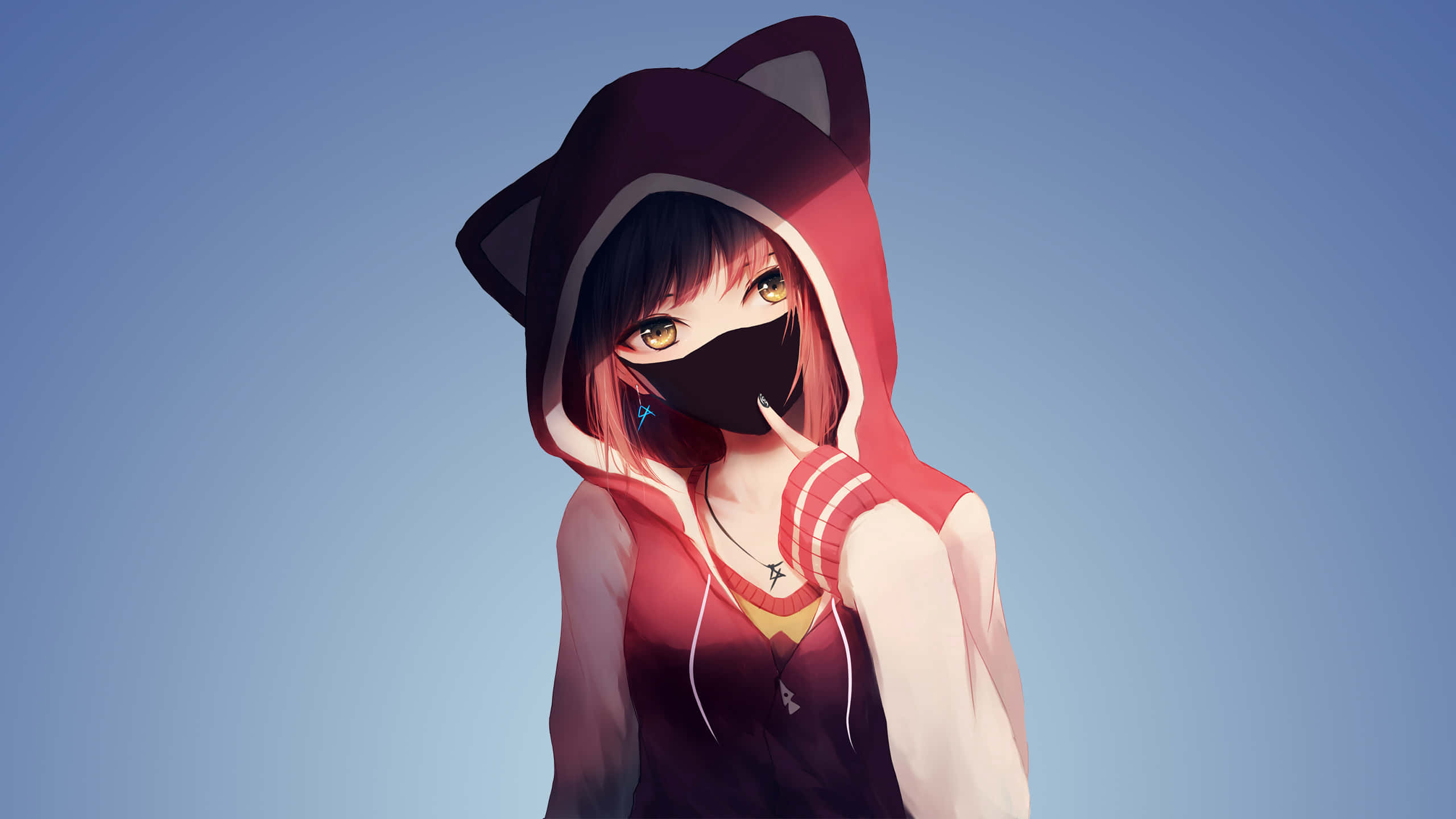 Chica anime linda con sudadera Fondos de pantalla