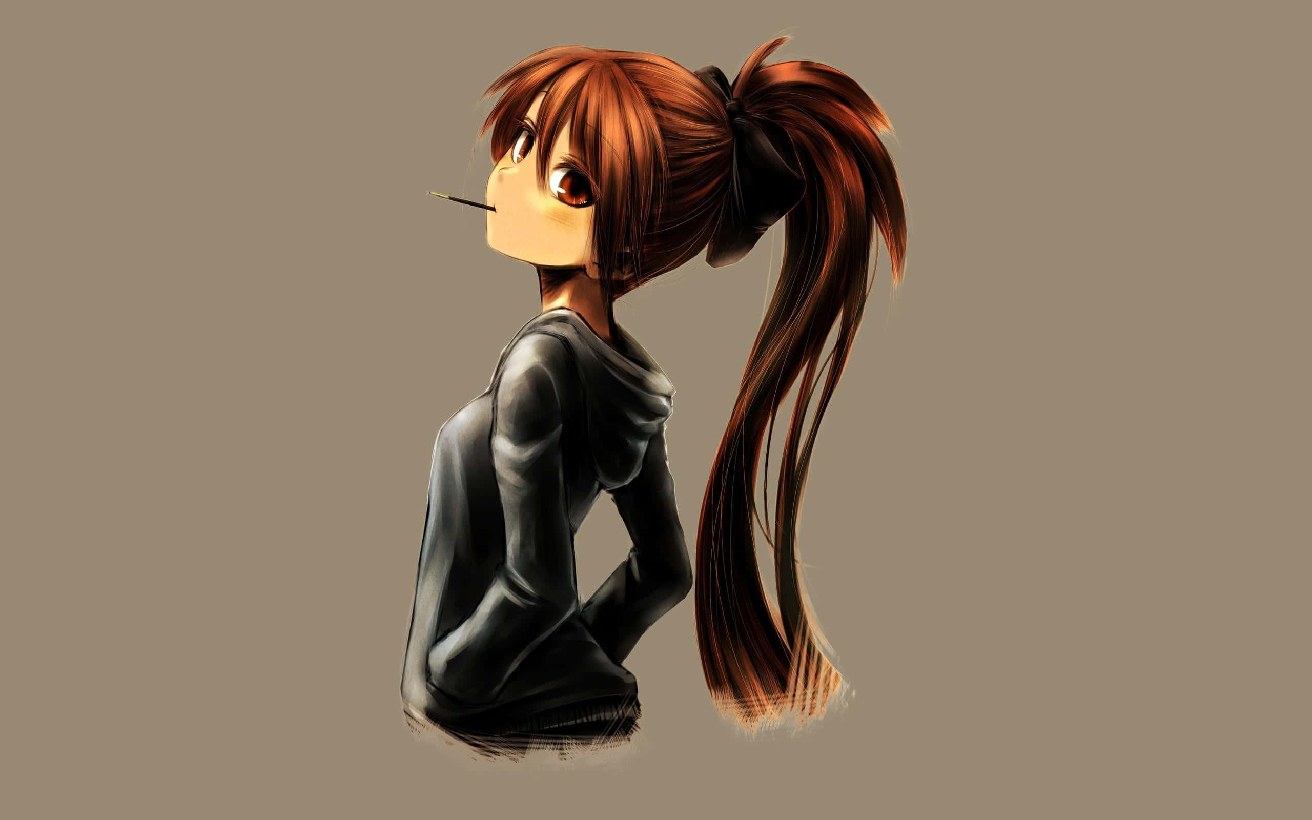 Chica anime linda con sudadera Fondos de pantalla