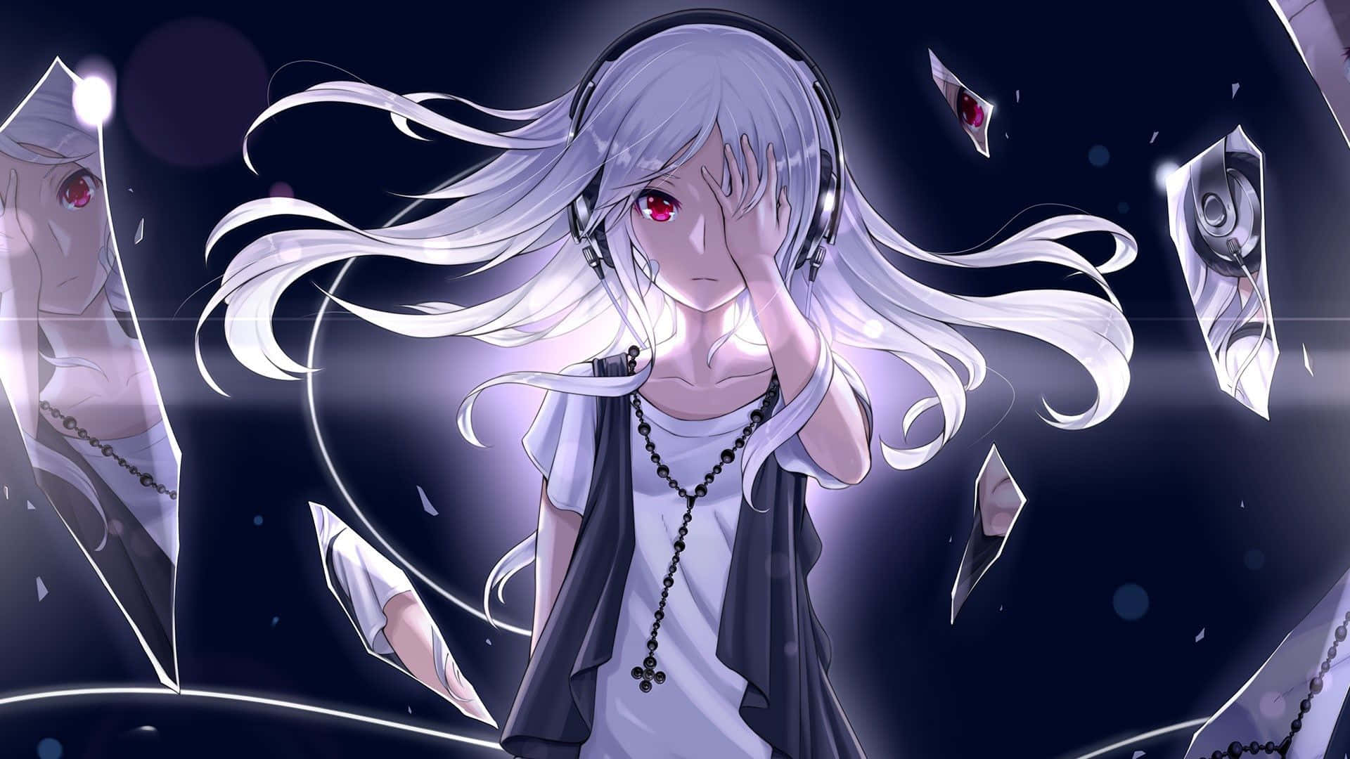 Chica Anime Negro Gris 1920x1080 Fondos de pantalla