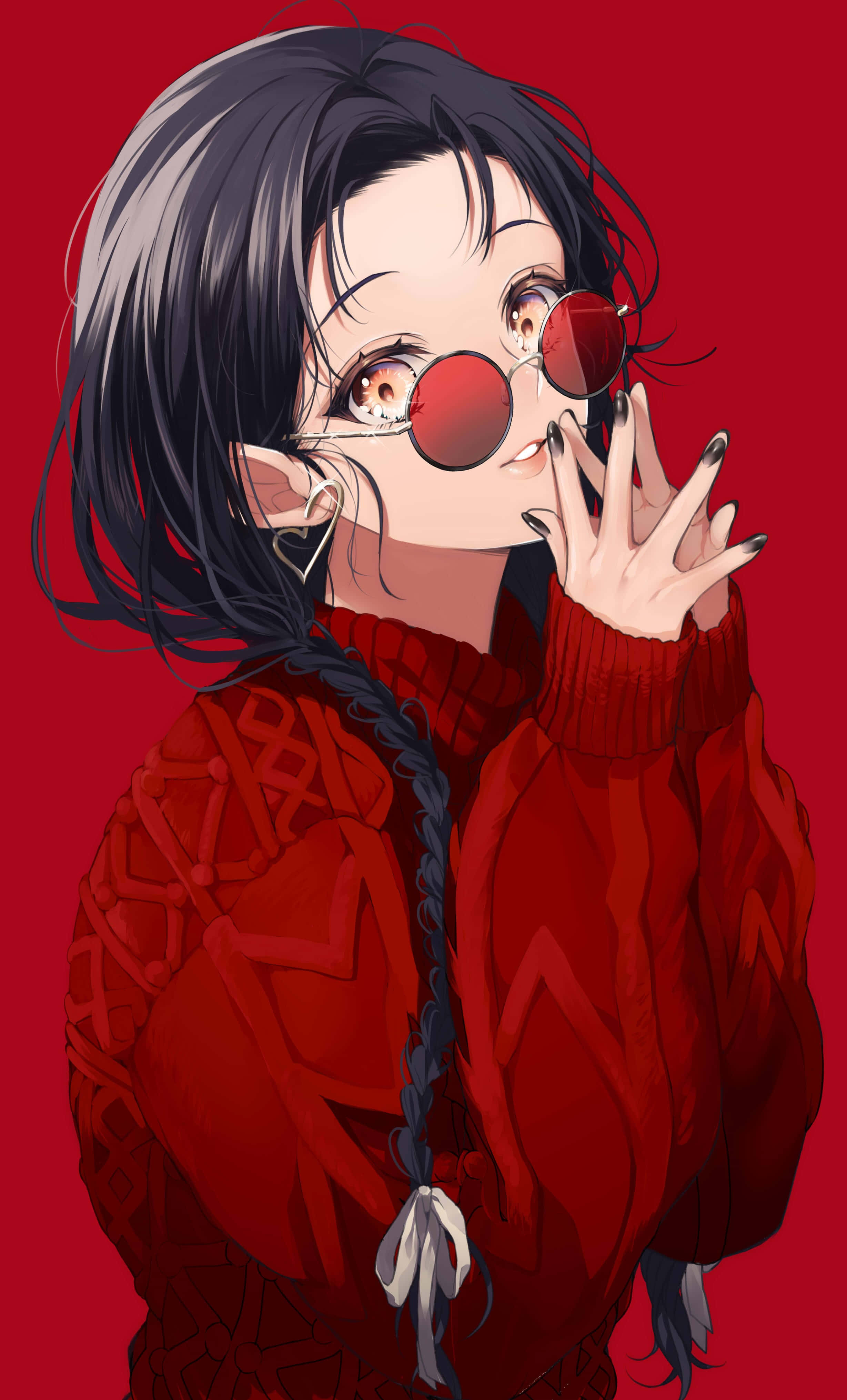 Chica Anime PFP Roja Fondos de pantalla