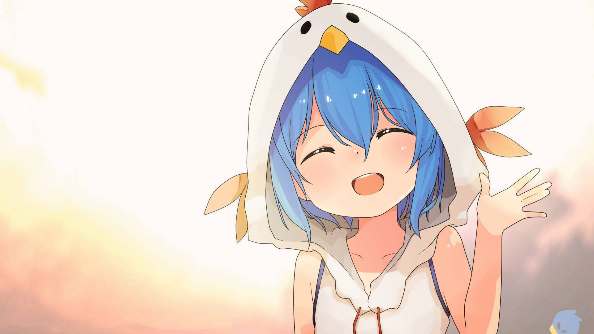 Chica anime pollo sudadera Fondos de pantalla