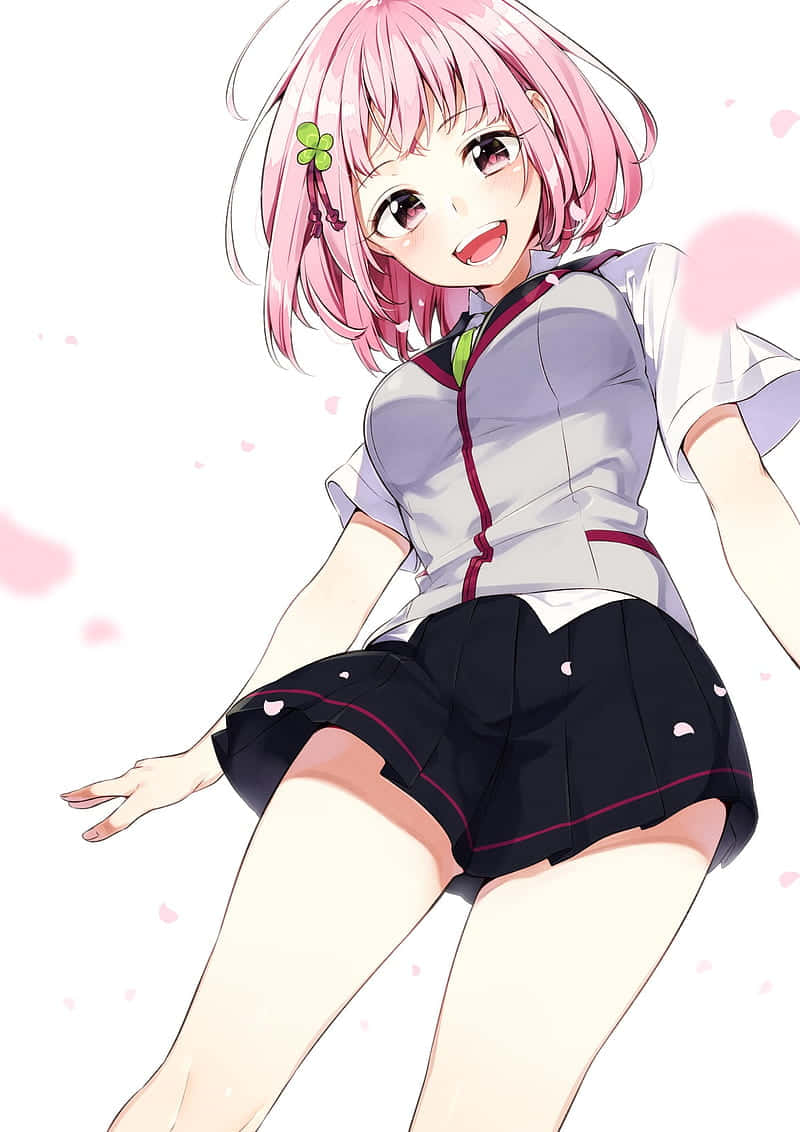 Chica anime sexy de cabello rosa Fondos de pantalla