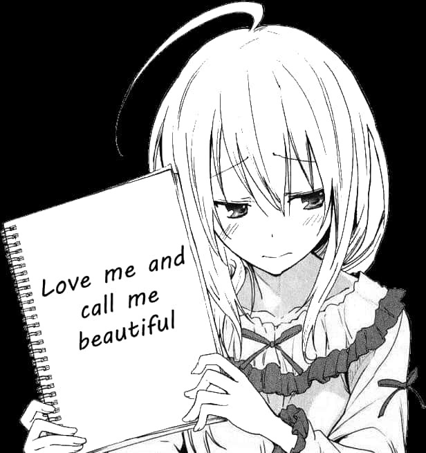 Chica anime sosteniendo libreta de solicitudes Fondos de pantalla