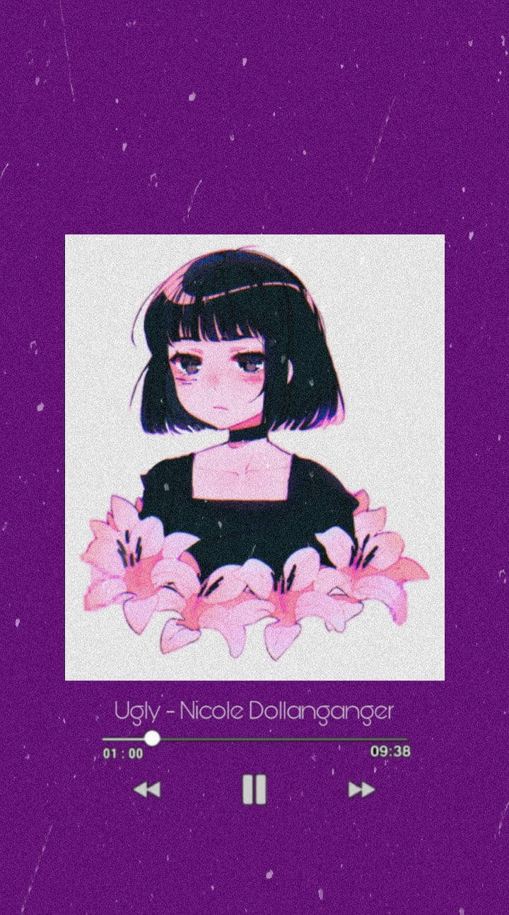 Chica anime triste estética púrpura Fondos de pantalla