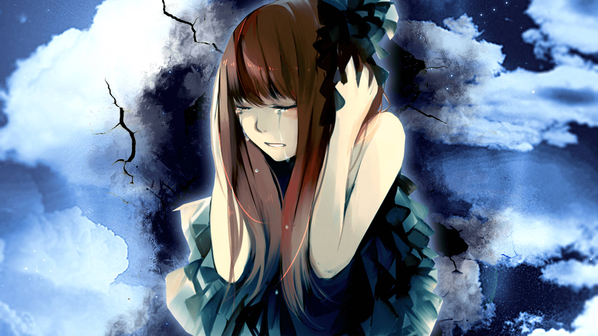 Chica Anime Triste Estresada Estética Fondos de pantalla