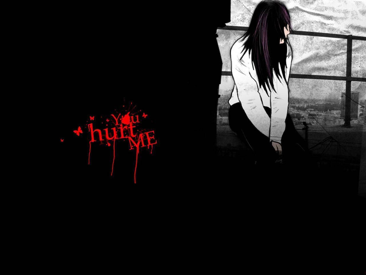 Chica Anime Triste Sola Me Duele Estética Negra Fondos de pantalla