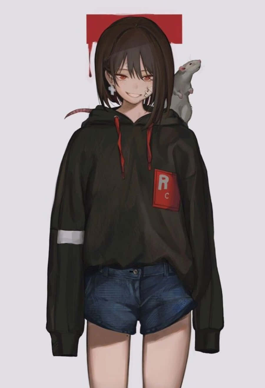 Chica anime vistiendo nuestra sudadera chic Fondos de pantalla
