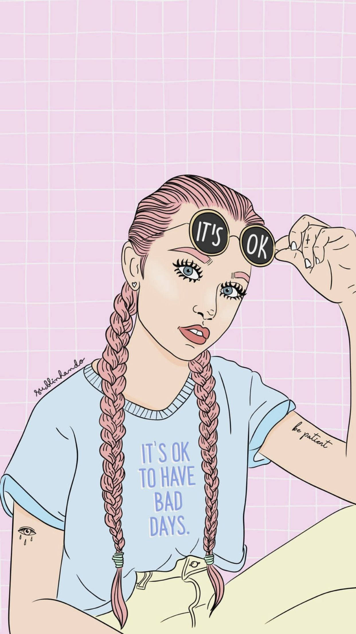 Chica baddie de caricatura difundiendo positividad Fondos de pantalla