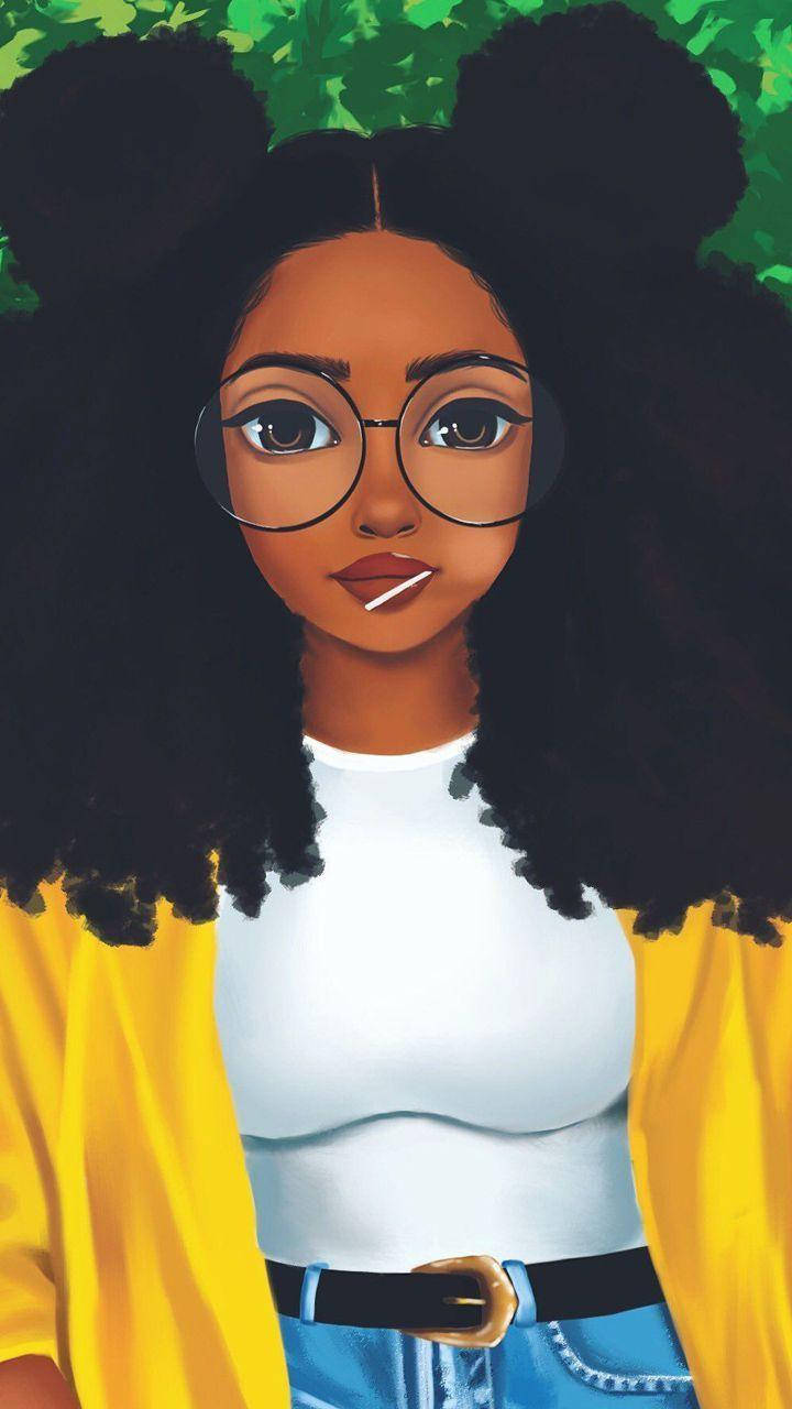 Chica Baddie Negra Con Chaqueta Amarilla Fondos de pantalla