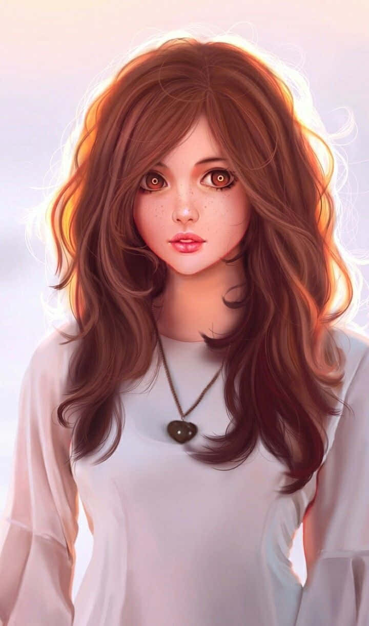 Chica Bonita de Cabello Castaño Fondos de pantalla
