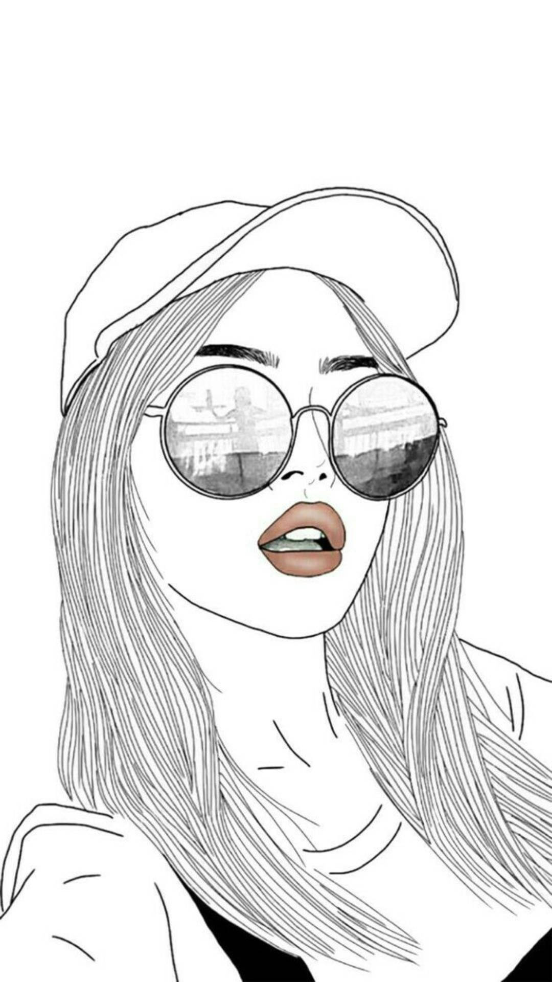 Chica caricatura atrevida con gorra y lentes oscuros Fondos de pantalla