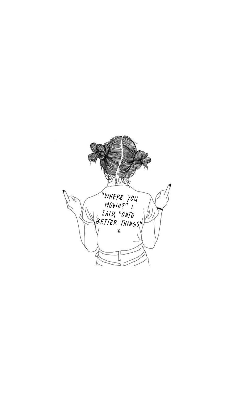 Chica con Moños Espaciales Bocetos Estéticos Fondos de pantalla