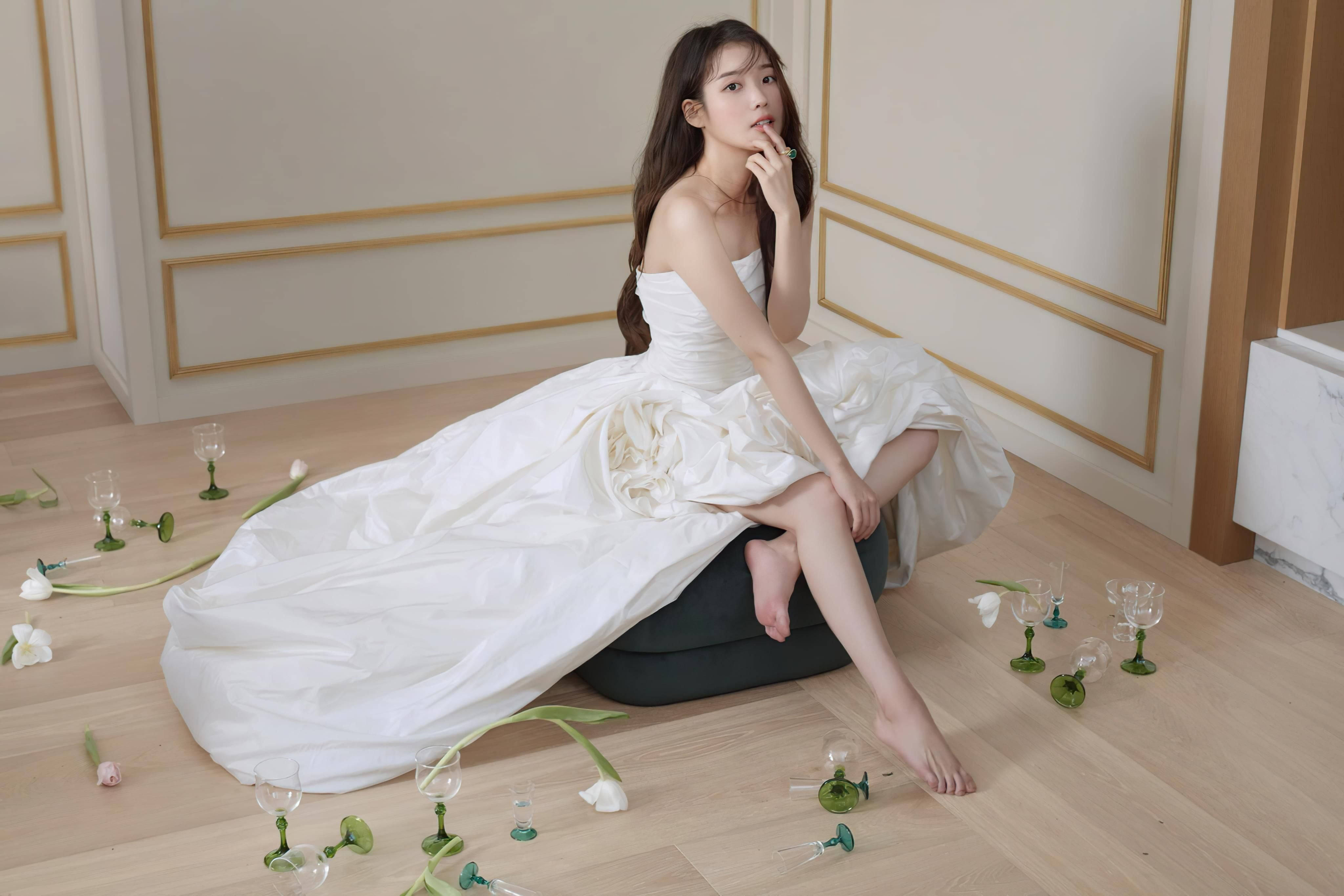 Chica coreana en vestido de novia Fondos de pantalla