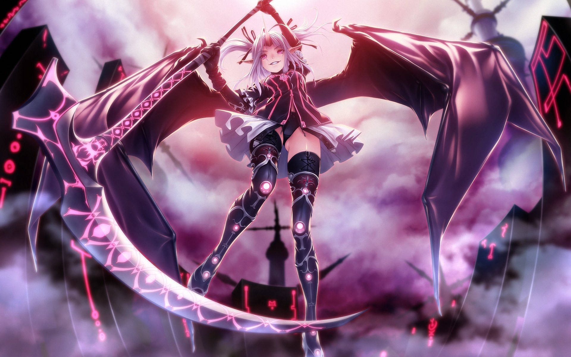 Chica demonio anime con guadaña Fondos de pantalla