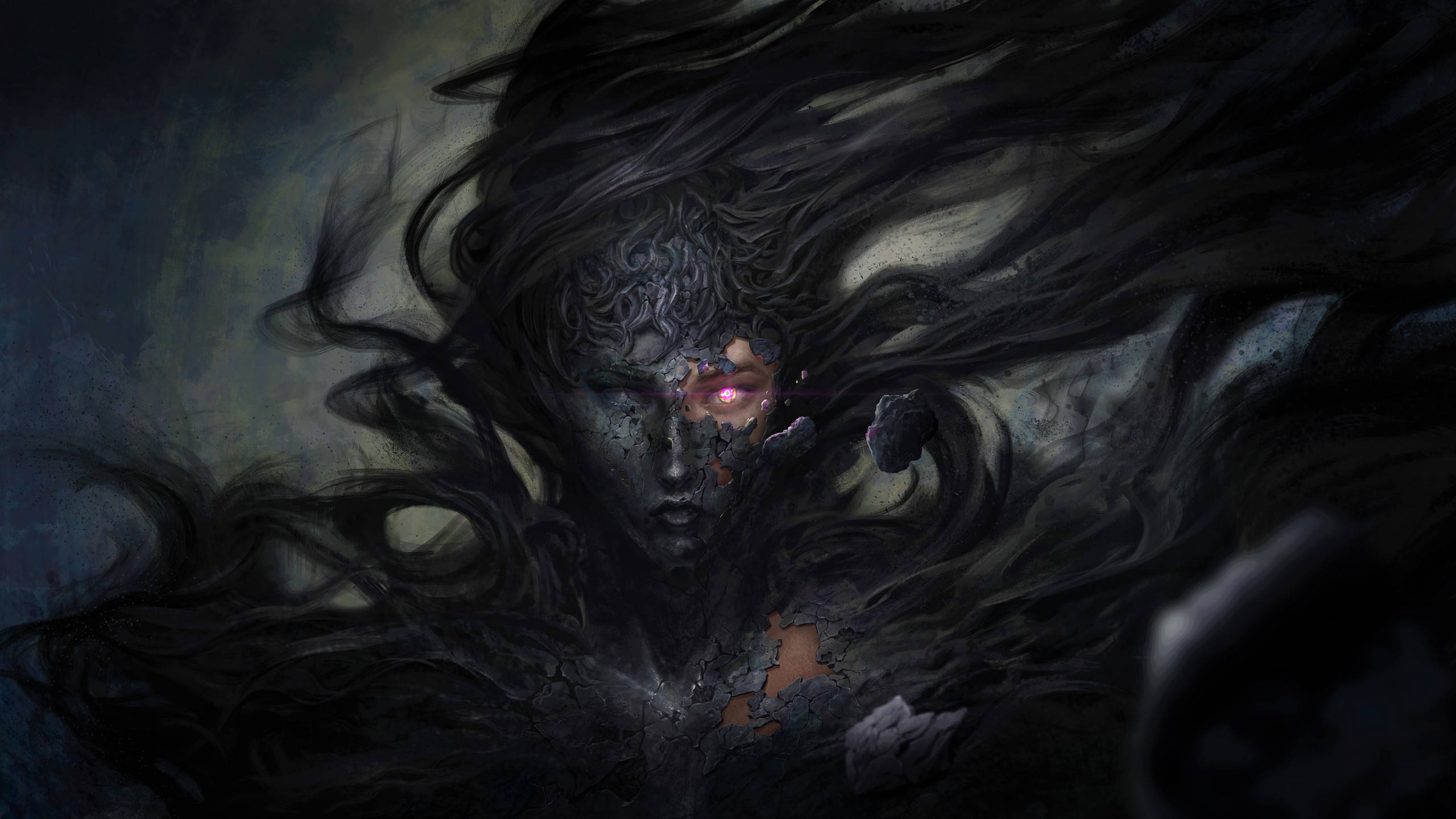 Chica demonio triste con cubierta oscura Fondos de pantalla