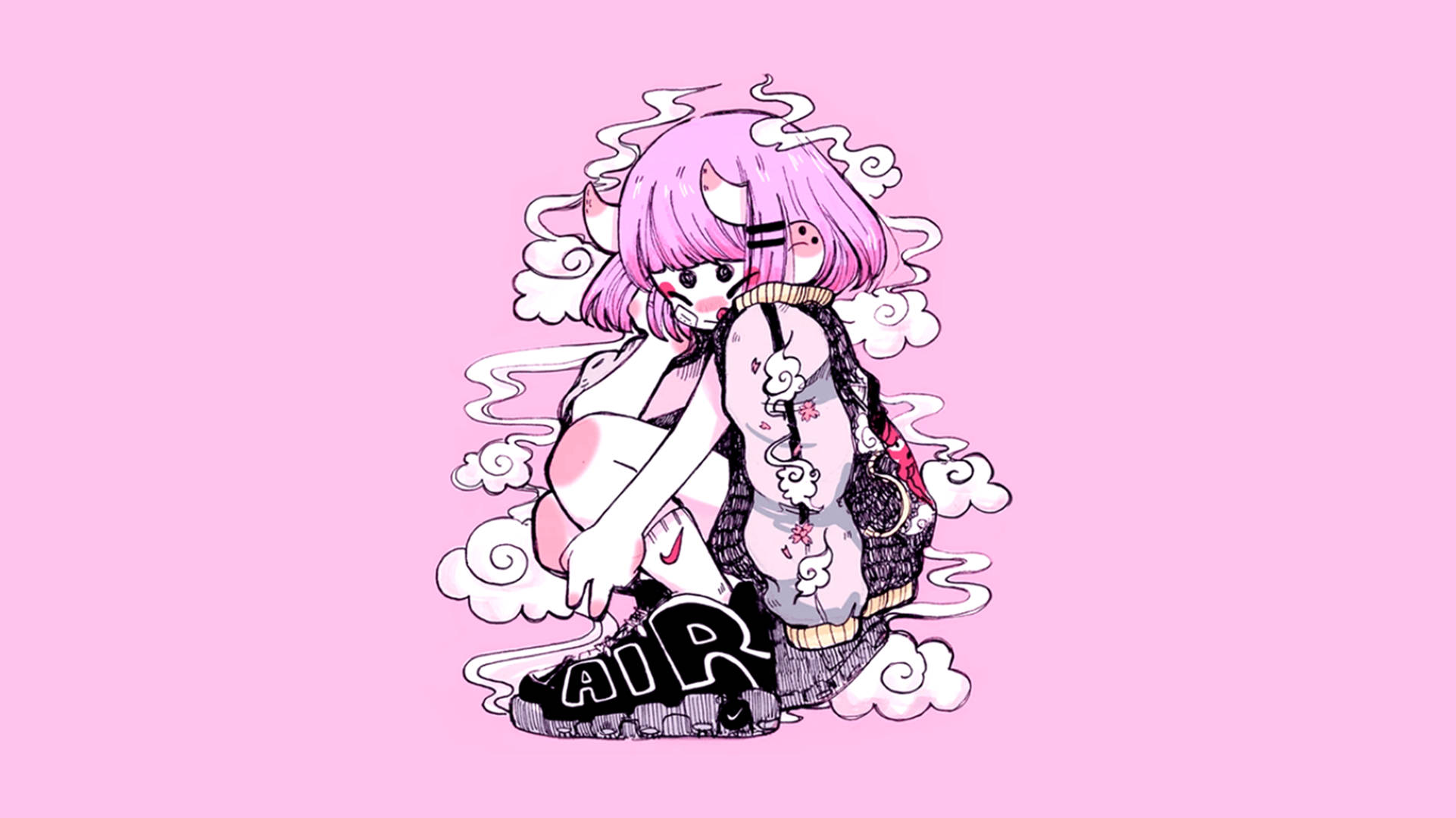 Chica Dragón Cautivadora en Estética Anime Rosa Fondos de pantalla