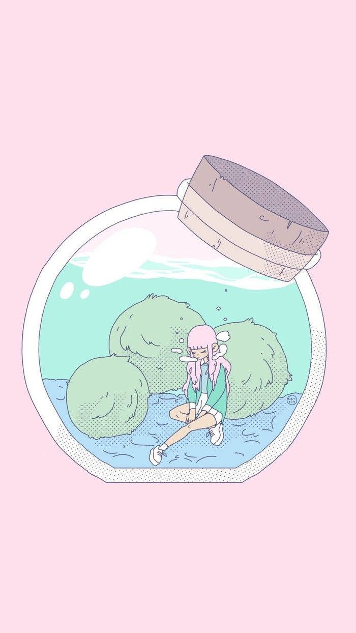 Chica en una Botella Bocetos Estéticos Fondos de pantalla