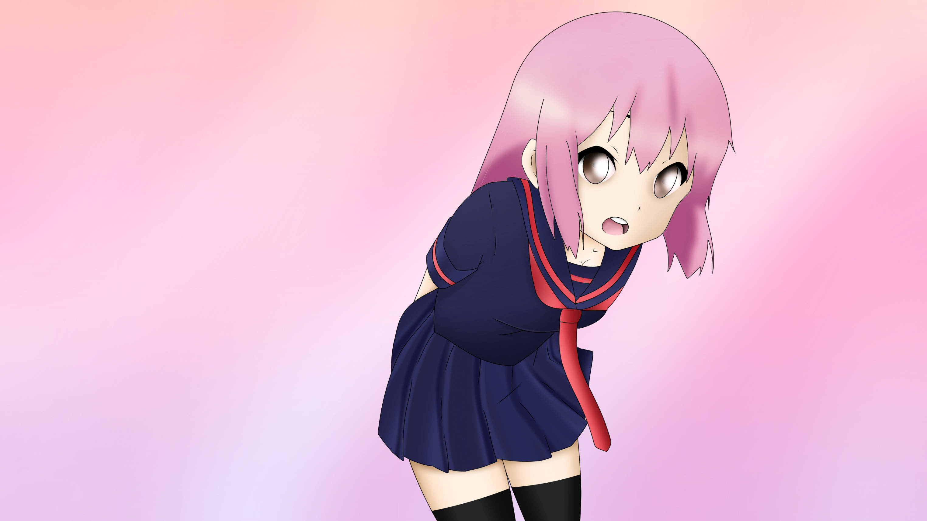 Chica escolar de estética anime rosa Fondos de pantalla