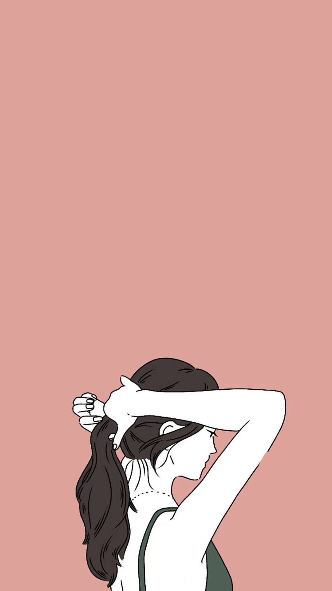 Chica estética atándose el cabello Fondos de pantalla