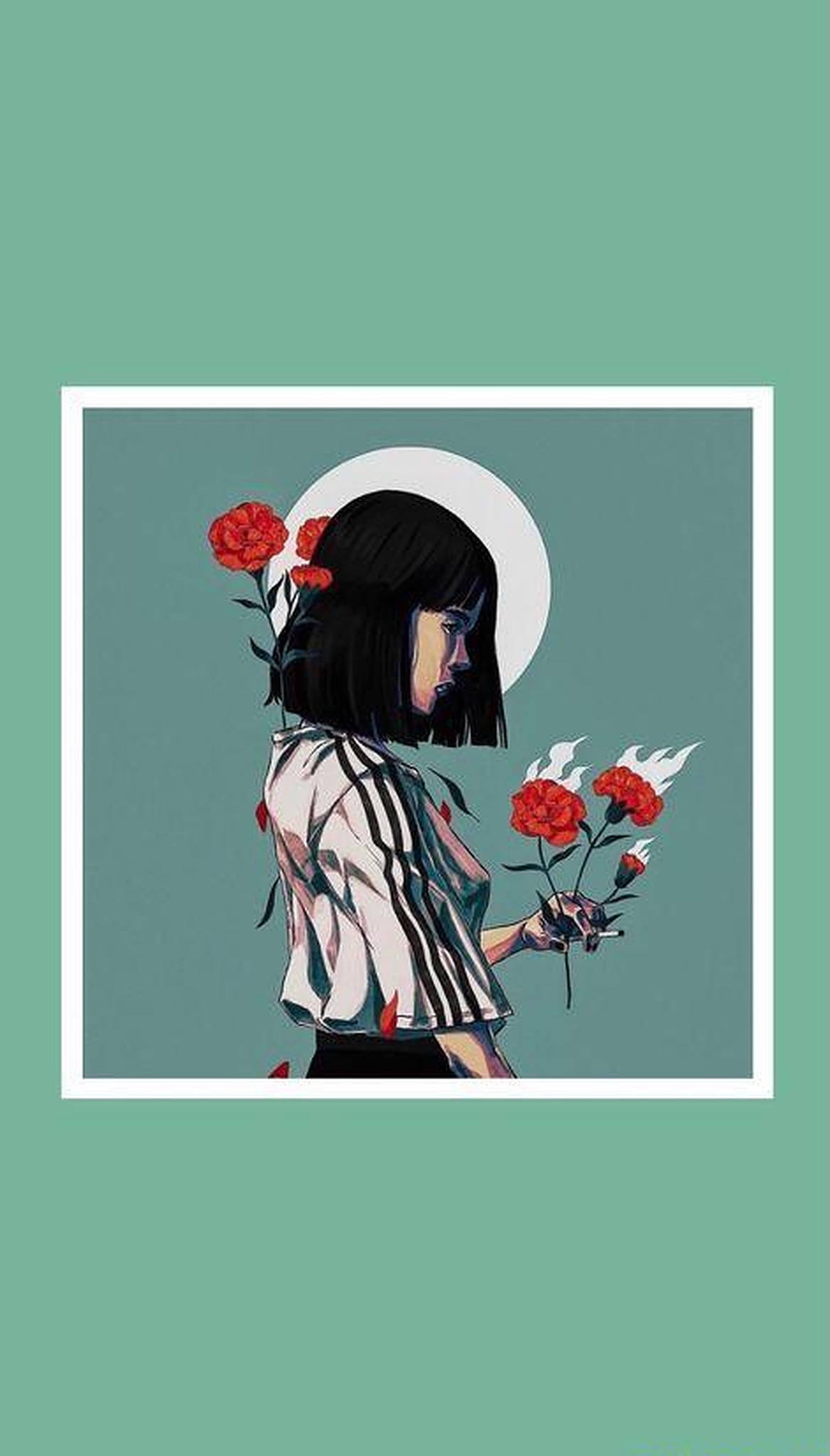 Chica estética con rosas Fondos de pantalla