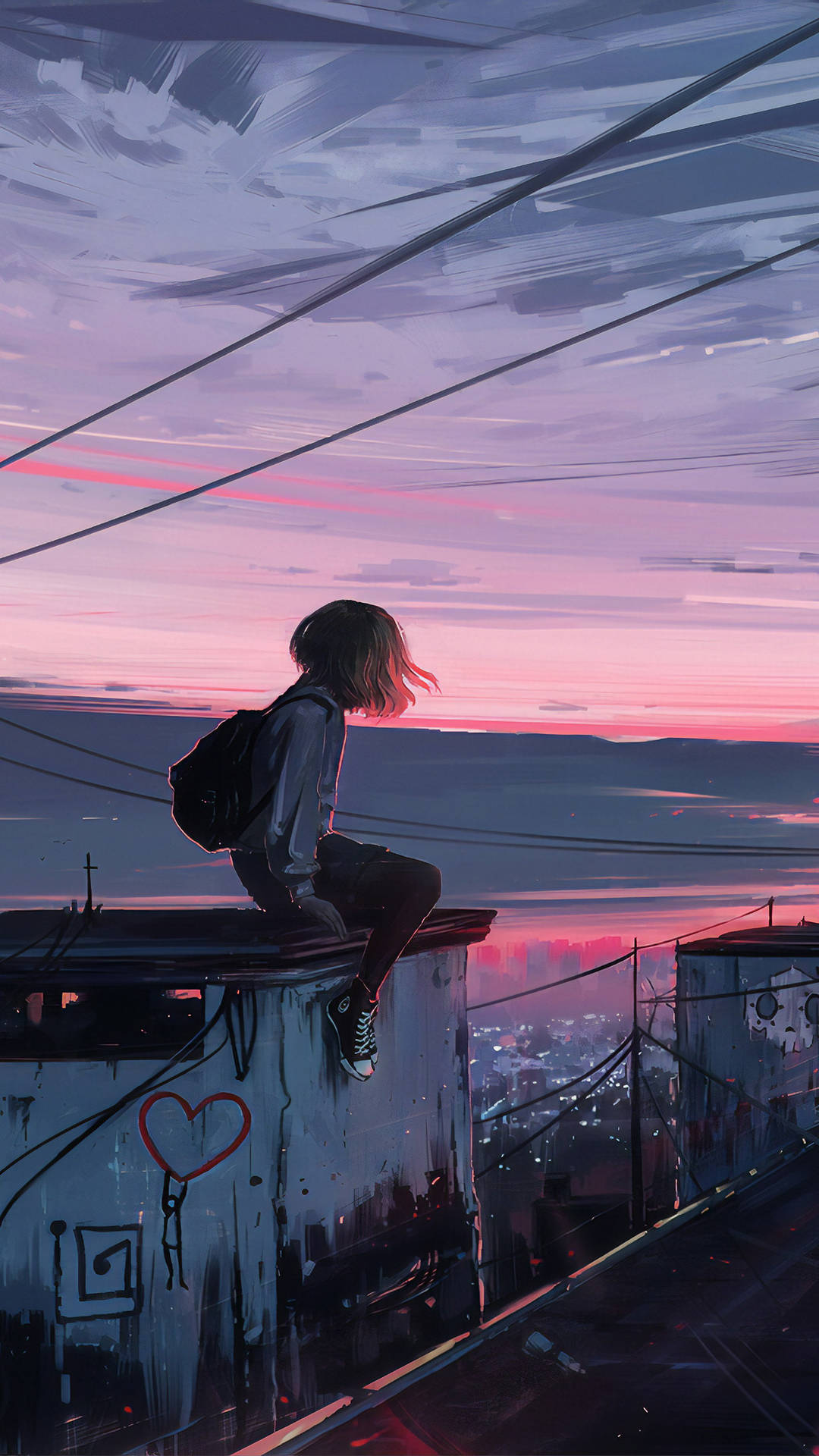 Chica Estética del Cielo Rosa Fondos de pantalla