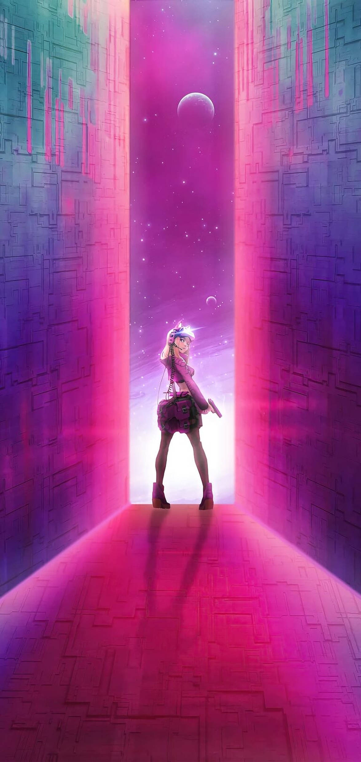 Chica estética rosa gráfica Fondos de pantalla
